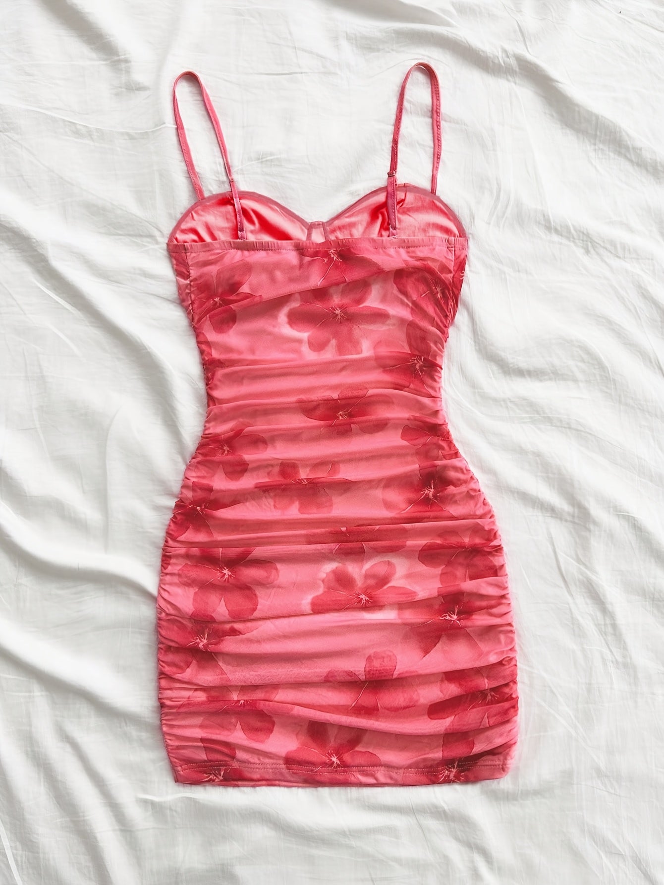 Women'S Sexy Floral Print Bodycon Mini Dress, Strapless Knit Fabric, Polyester 95% Spandex 5%, Lightweight 95-108 g/m², Perfect for Spring/Summer/Fall